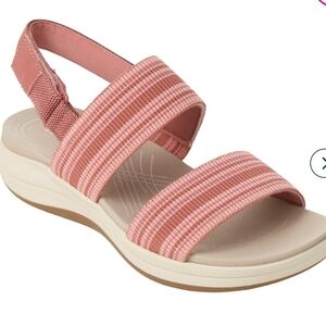 Easy Spirit Coral Striped Sandals